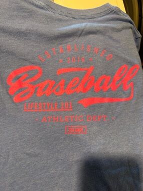 Kids Short-Sleeve Baseball Lifestyle 101 Tee - Light Blue with Pink Logo